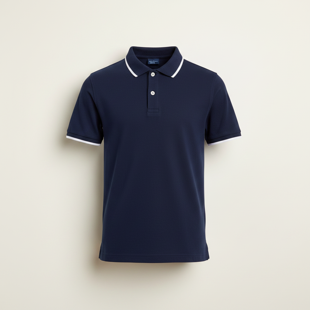 Boys' Short Sleeve Tipping Polo Shirt - Cat & Jack Navy Blue L Husky