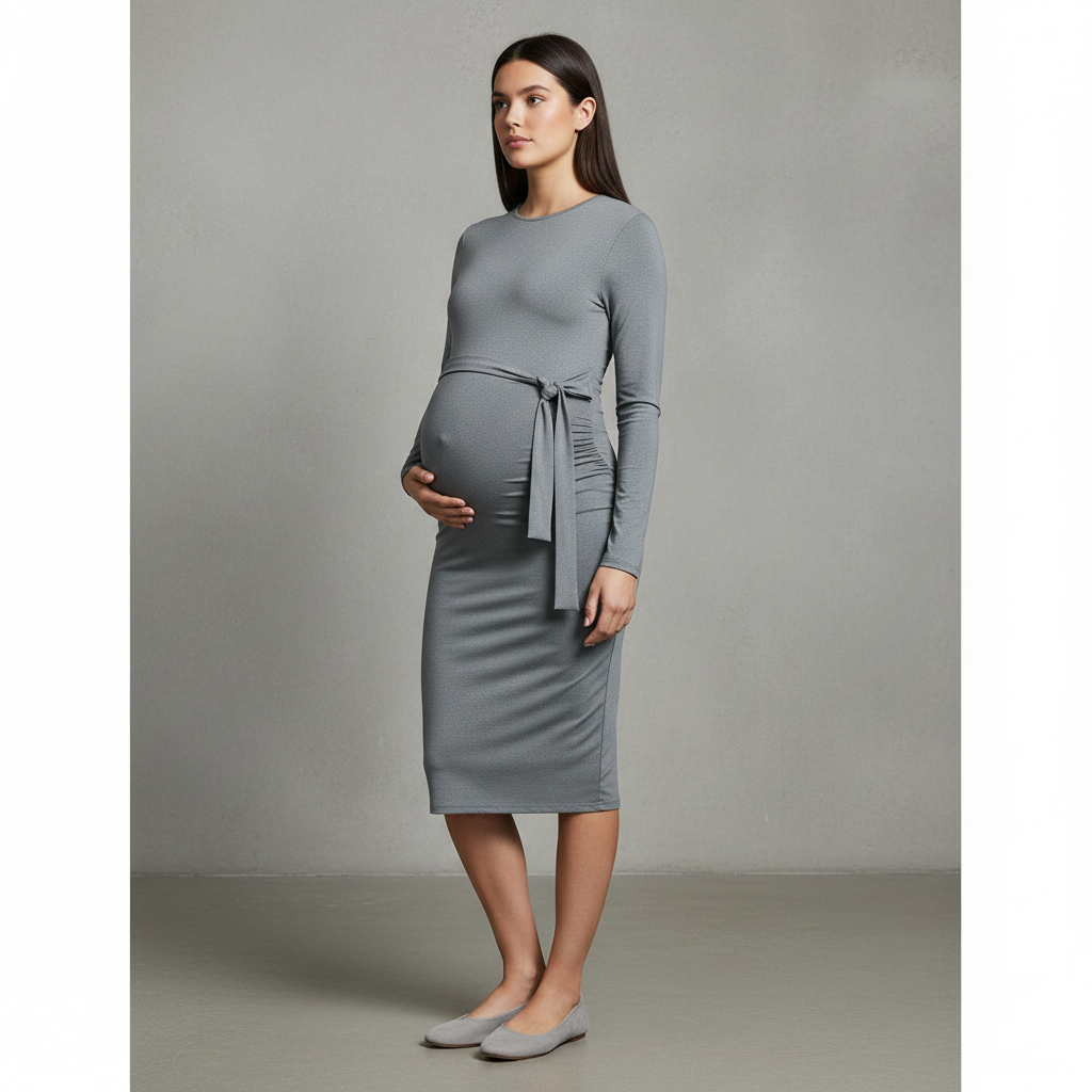 Maternity Tie Side Wrap Midaxi Dress