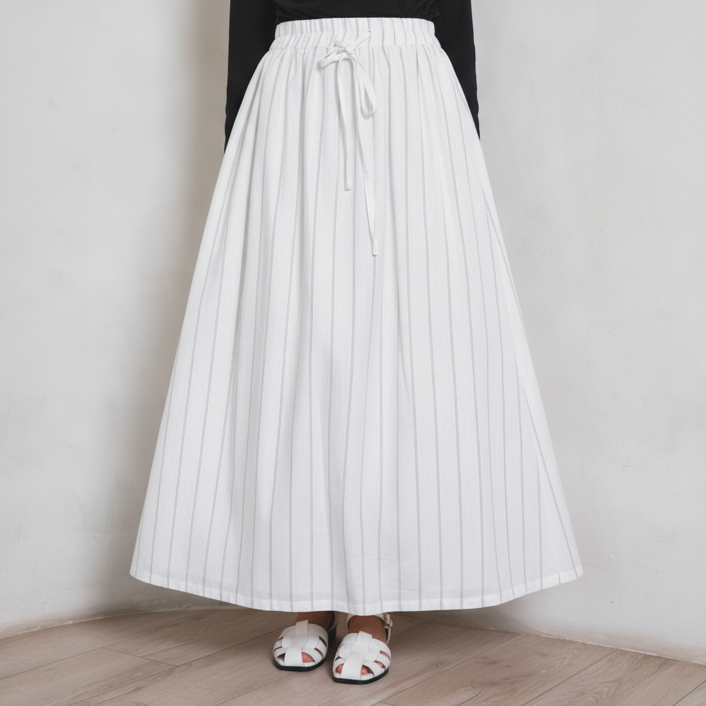 White Skirt w/ Blk Pinstripes