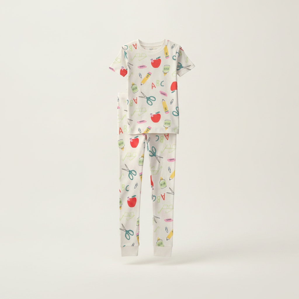 Kids 2 Piece School Pajama Set