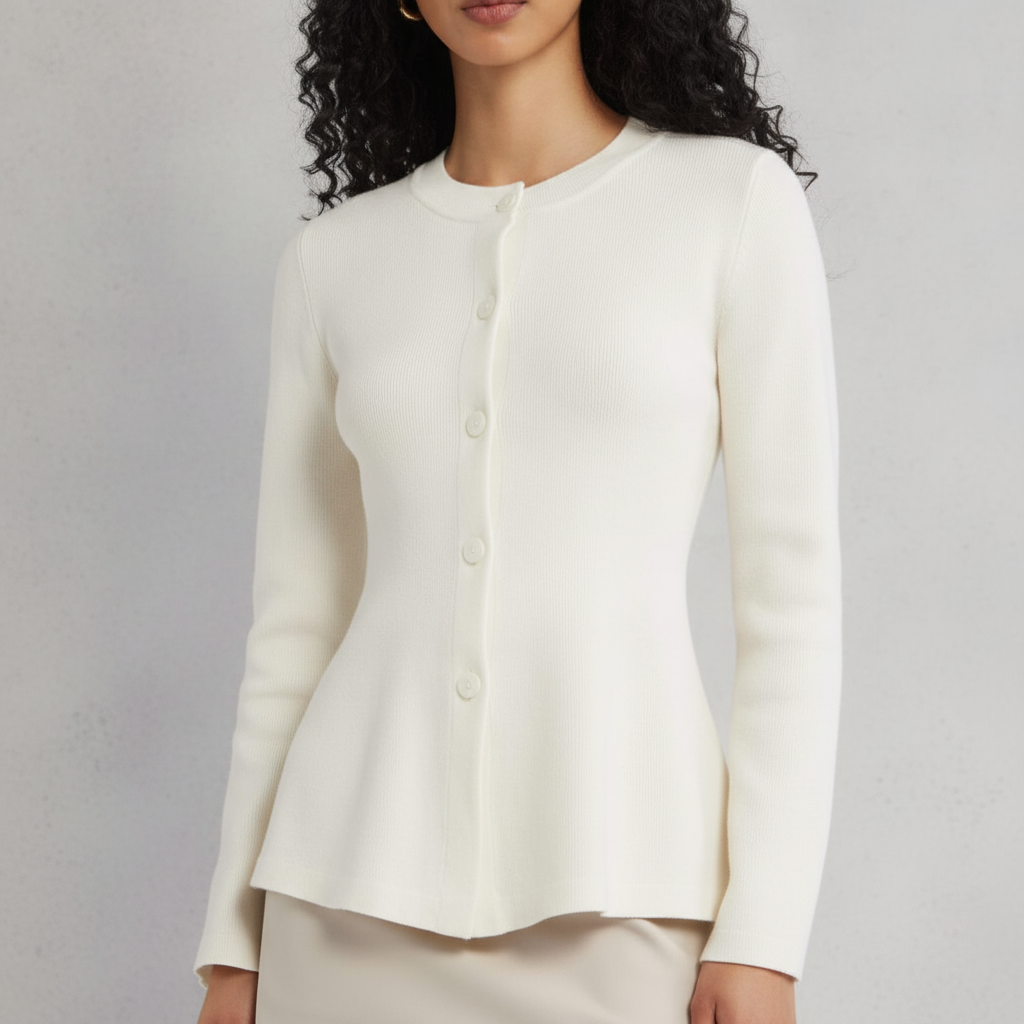 Button Front Peplum Cardigan