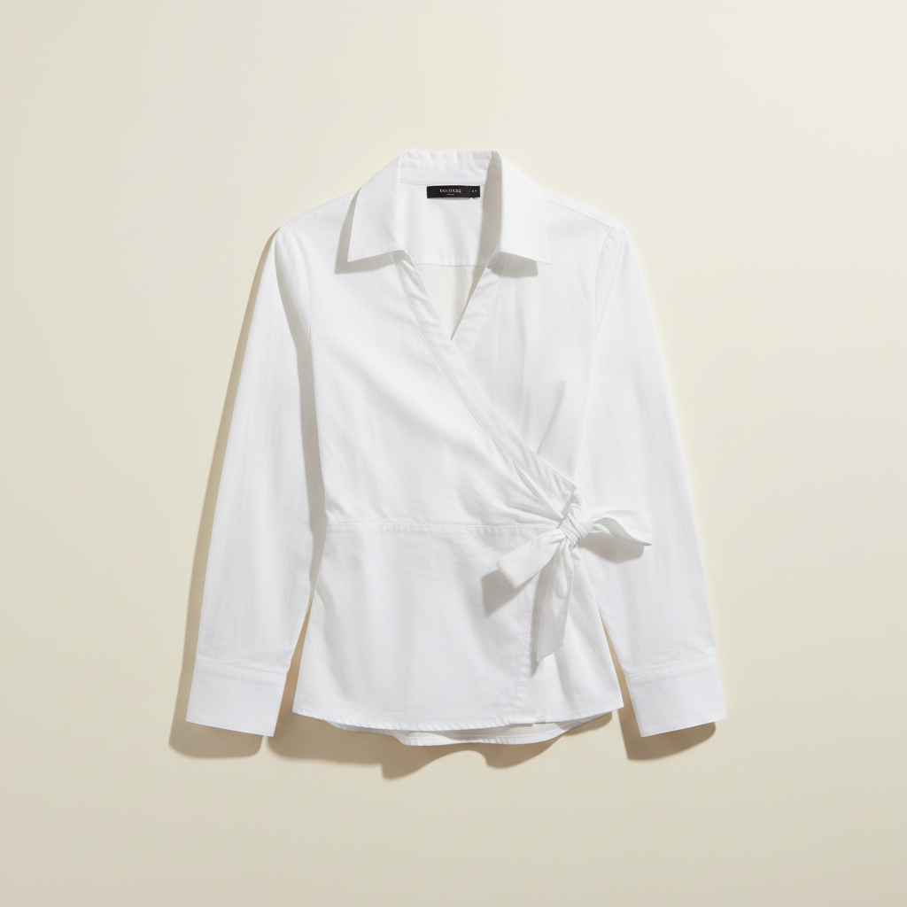 Side Shirred Poplin Shirt