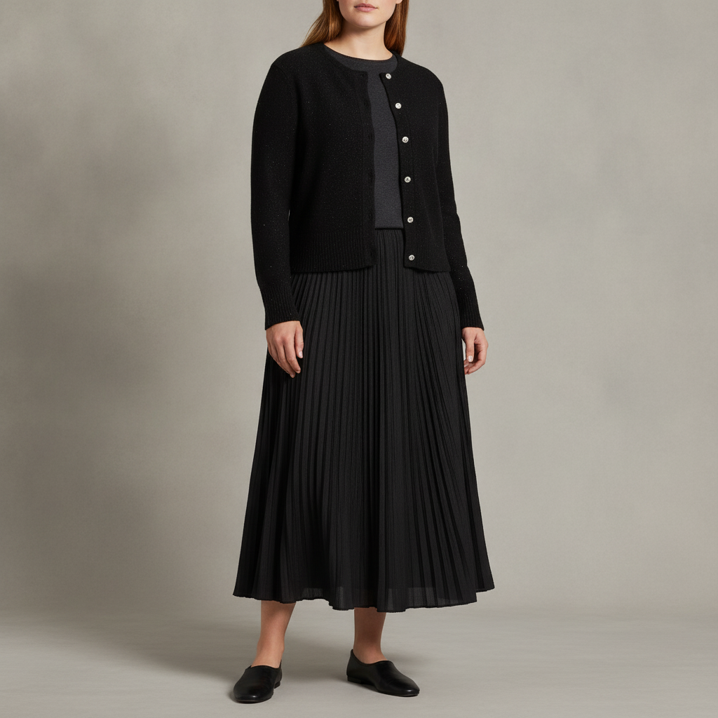 Estelle Plus Night Sparkle Cardigan - Black