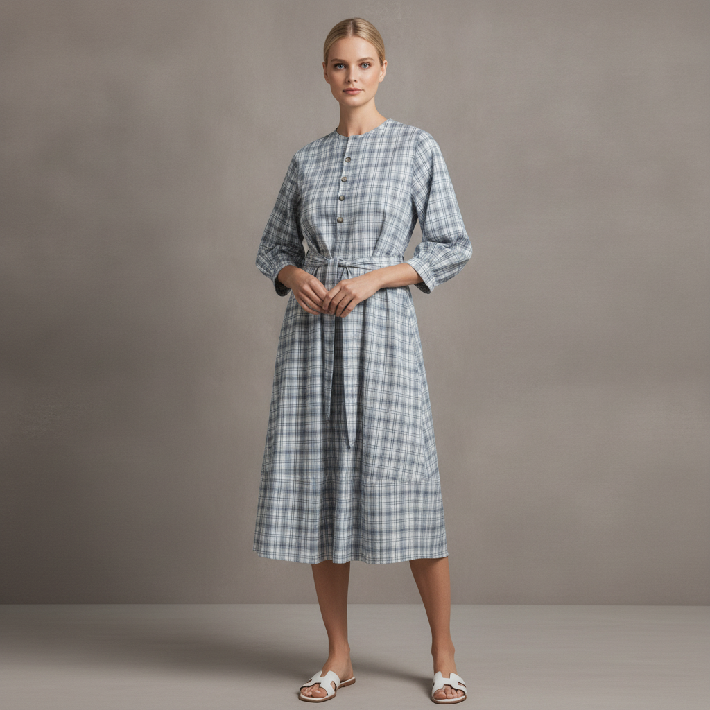 Blue Plaid Dress