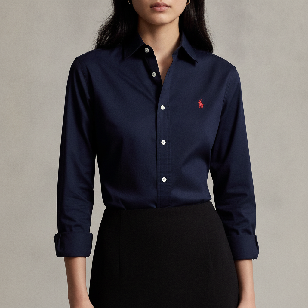 Classic Fit Cotton Twill Button-Up Shirt