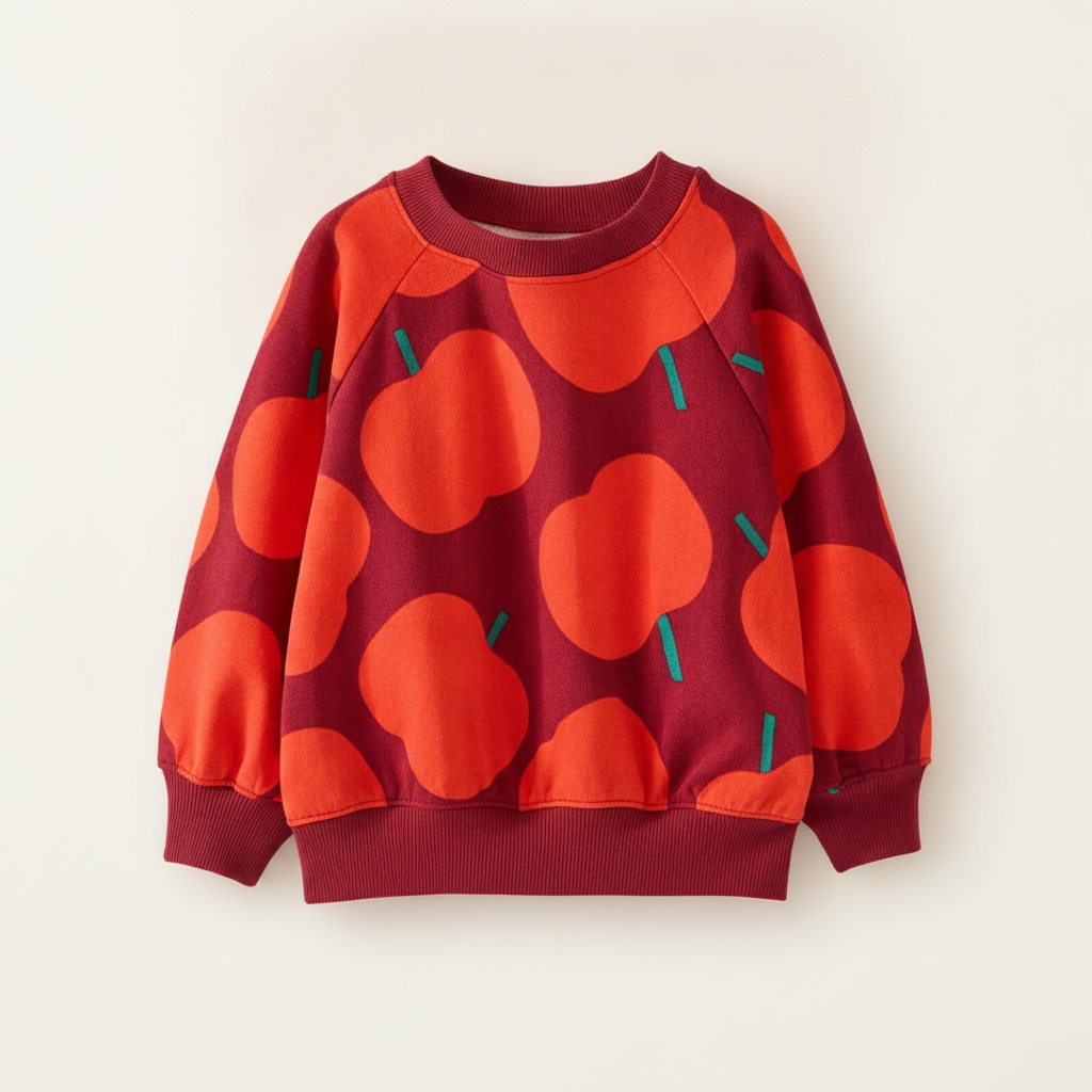 Hanna Andersson French Terry Bubble Sweatshirt - Apple Print
