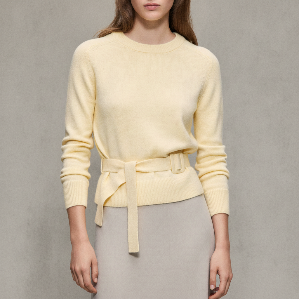 KNIT JERSEY WITH BUCKLE BELT