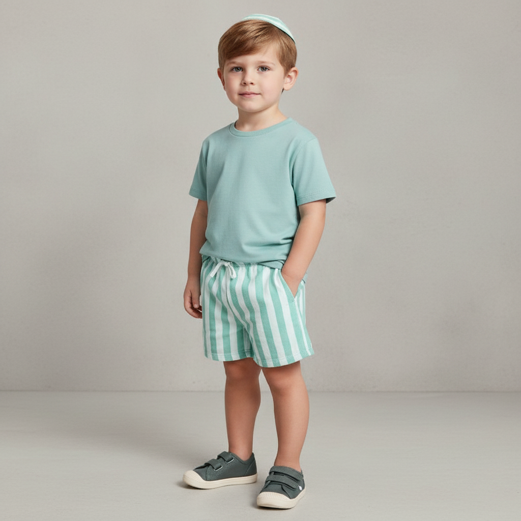 French Terry Striped Shorts 