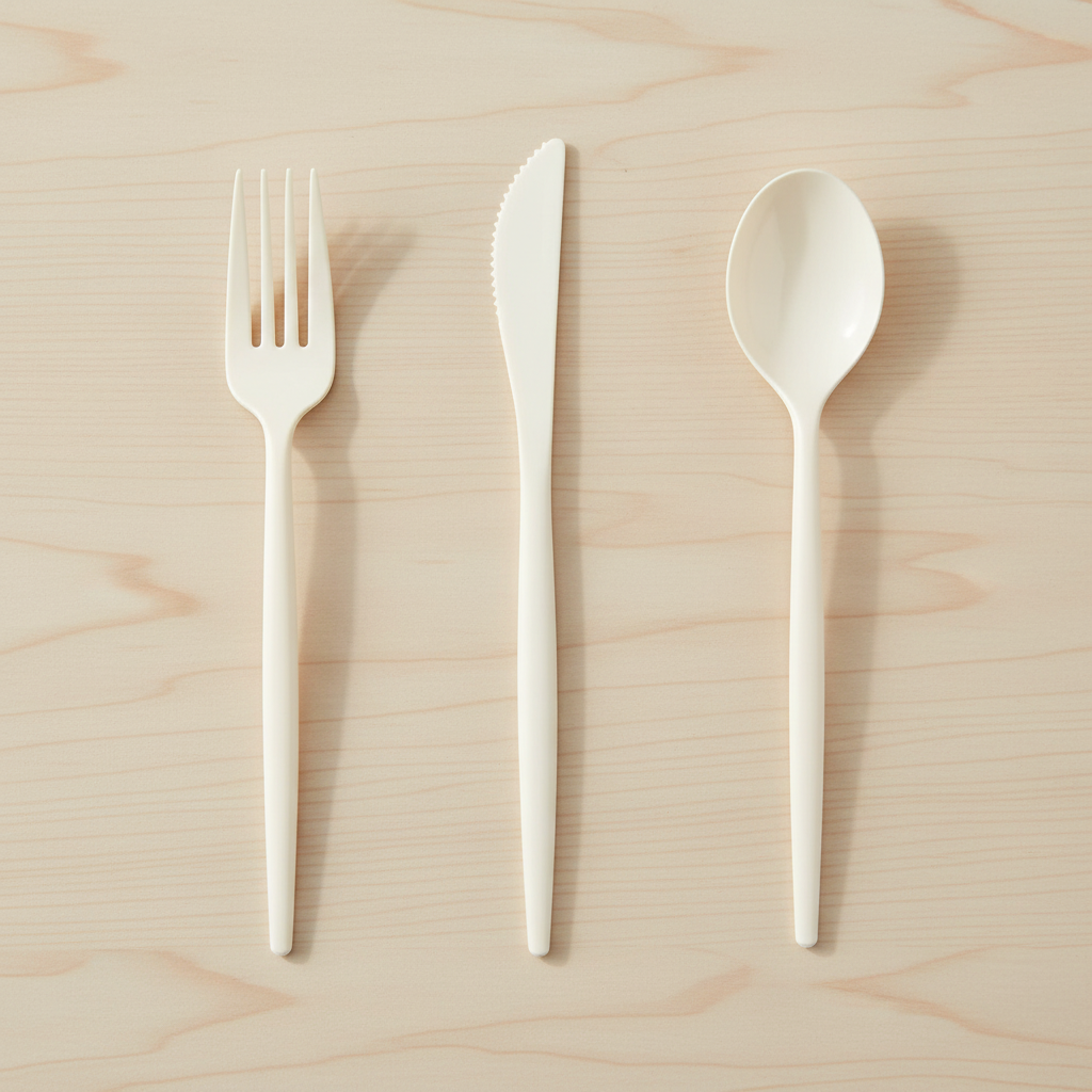 Supernal Ivory Plastic Party Cutlery