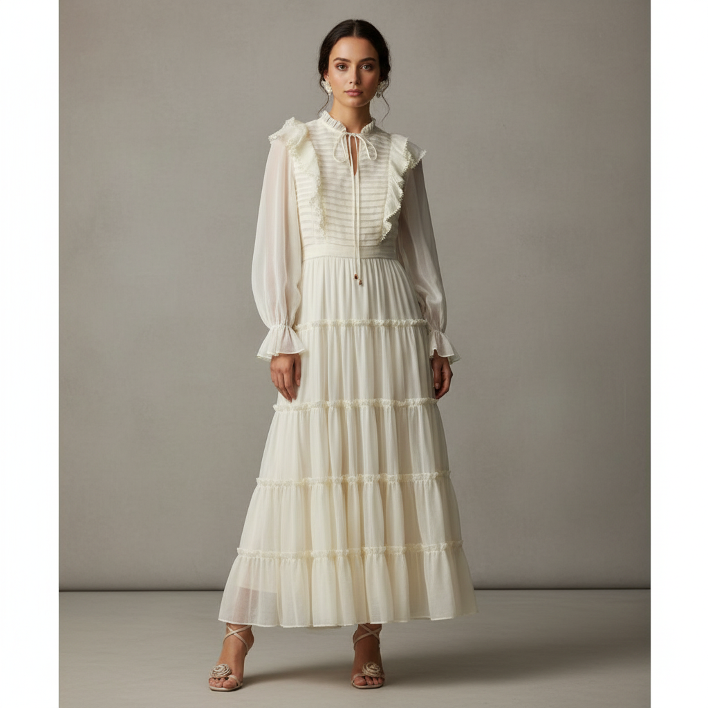 Anewsta Floral Ruffle Dress