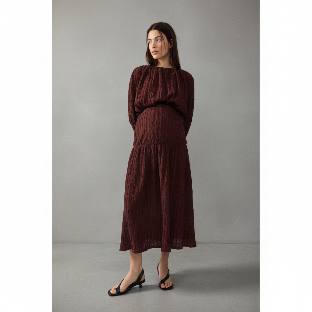 Mama Textured Jersey Midi Skirt