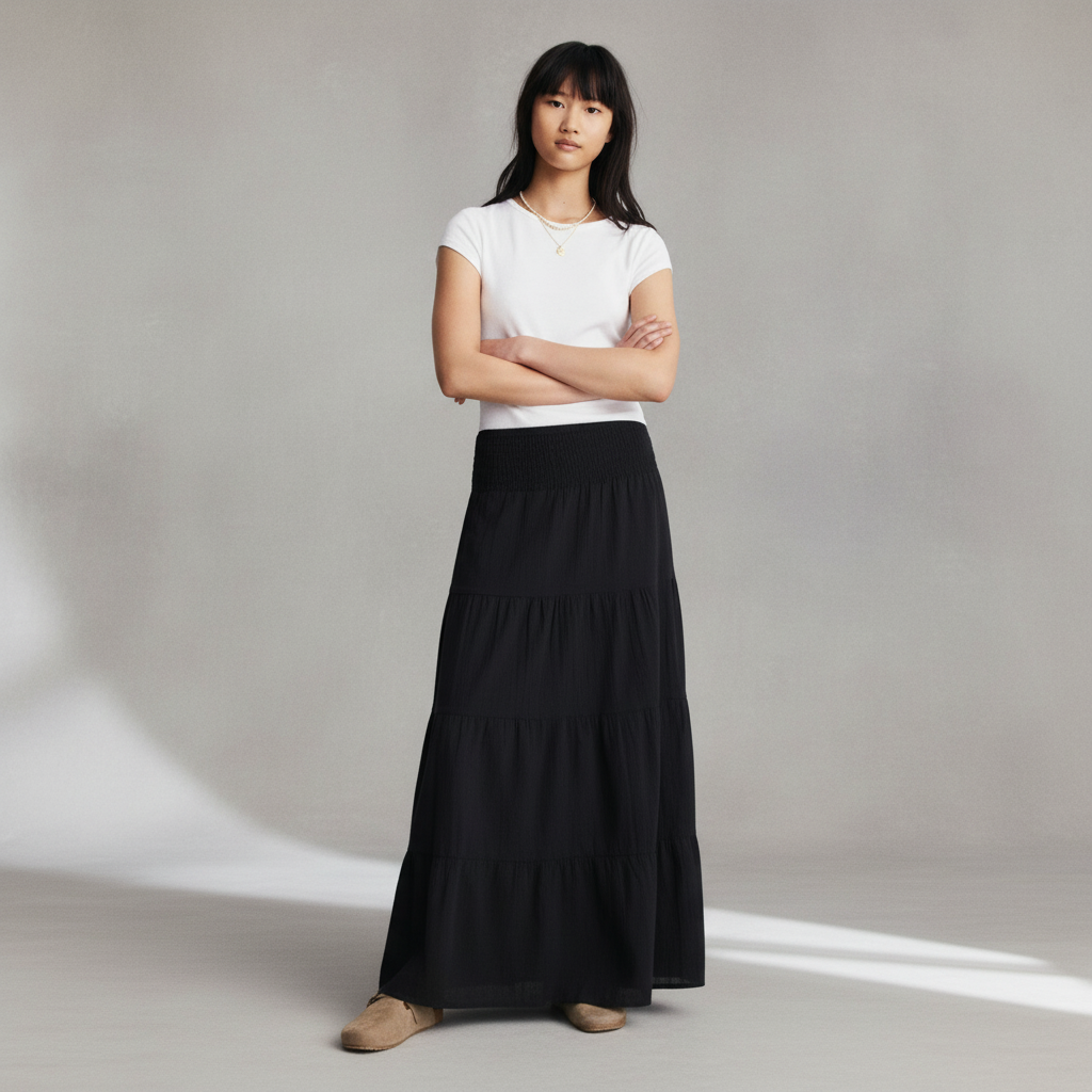 Black Tiered Skirt for kids