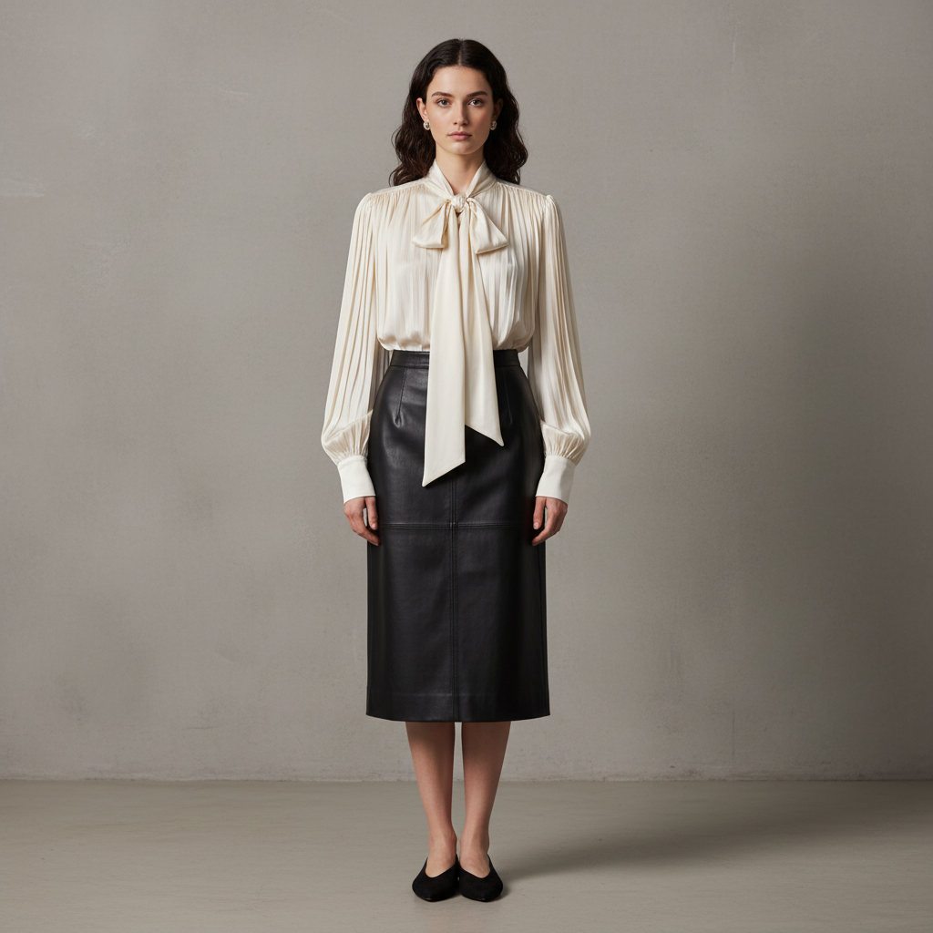 ASOS DESIGN satin shoulder pads volume gathered blouse in ecru stripes