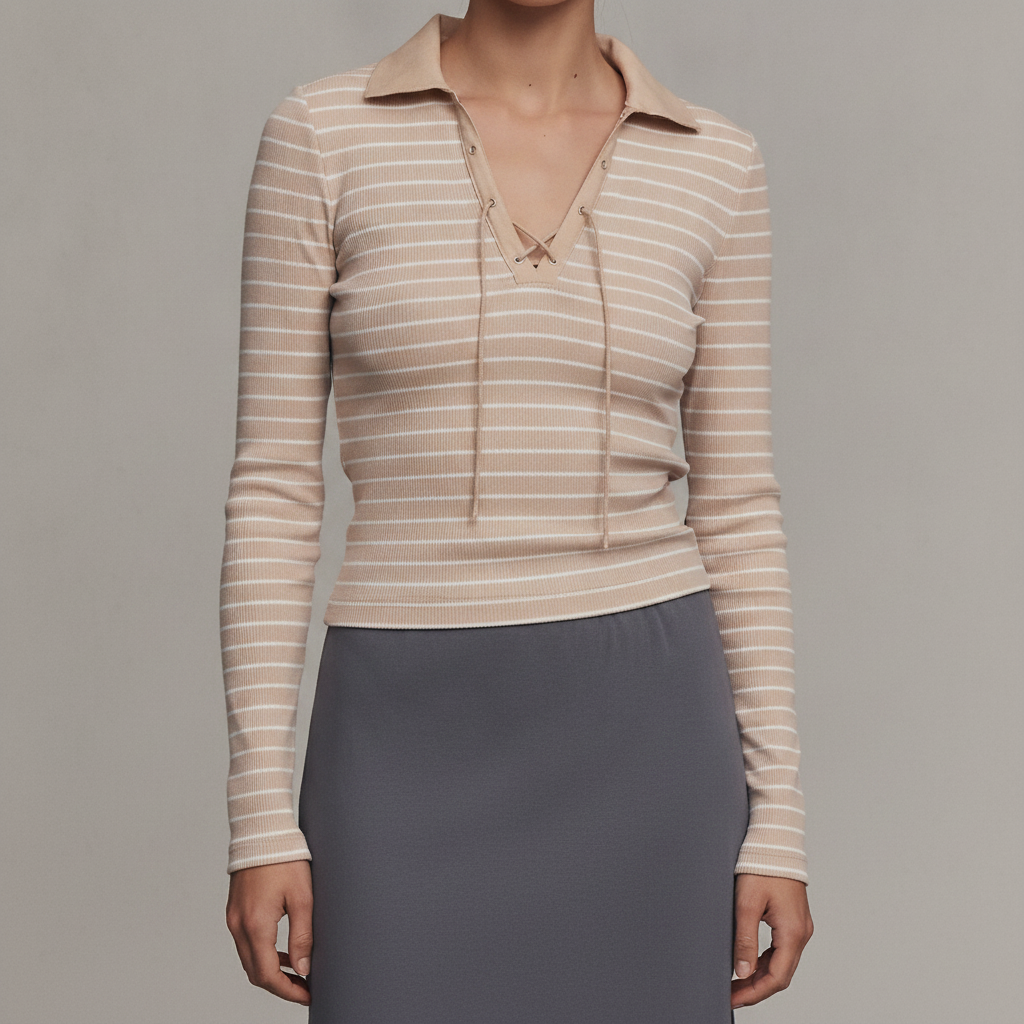 Maeve Tie-Front Long-Sleeve Top