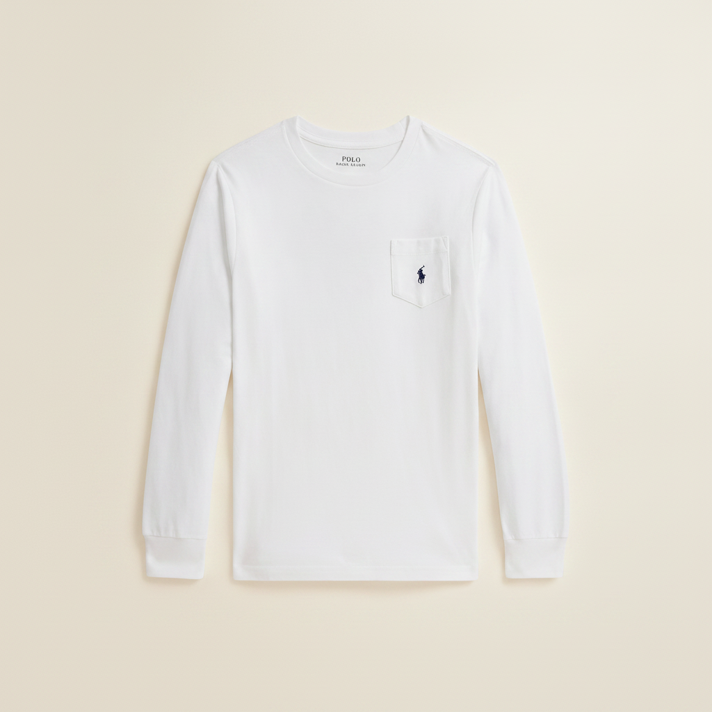 Triple-Pony Cotton Long-Sleeve Tee
