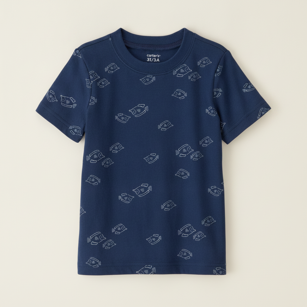 Toddler Boy Fish T Shirt Blue