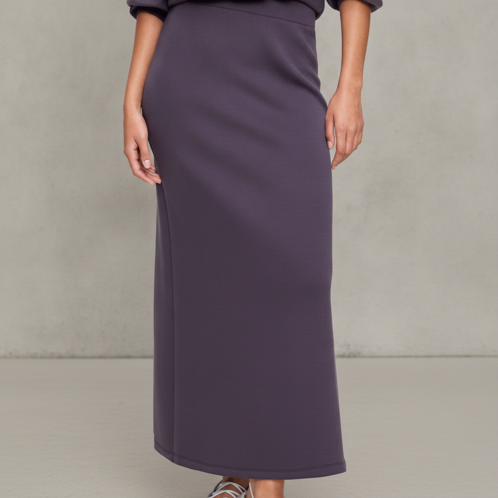 High-Waisted Bounce Fleece Maxi Skirt