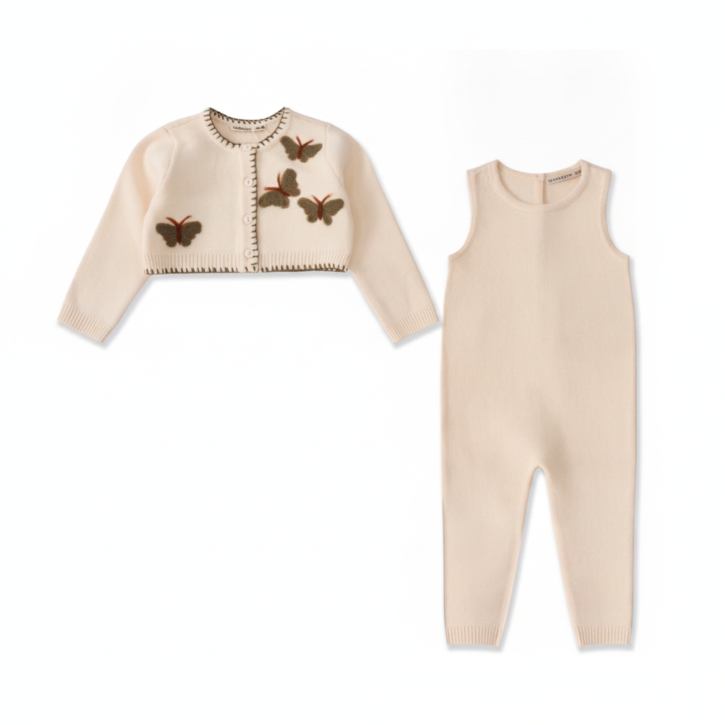Ivory and Noir Romper & Cardigan 47382