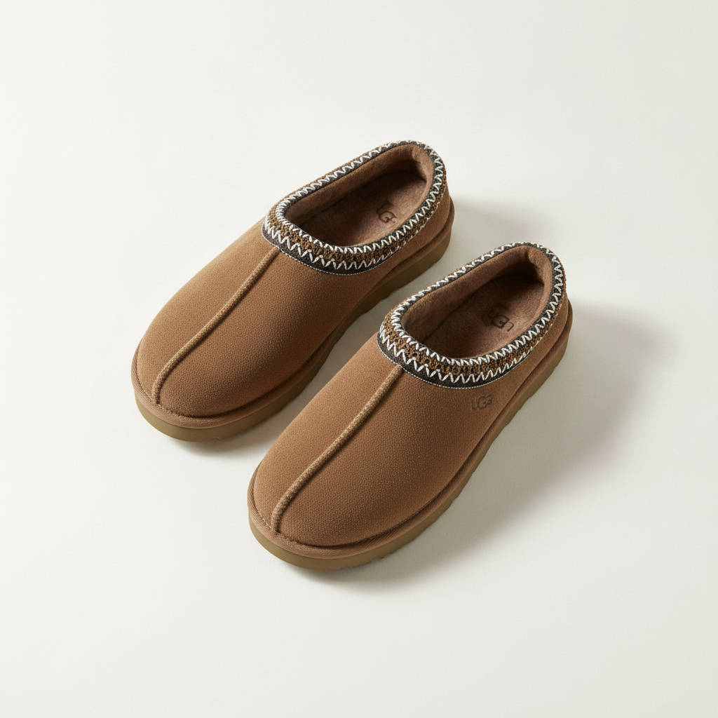 UGG Tasman embroidered shearling slippers