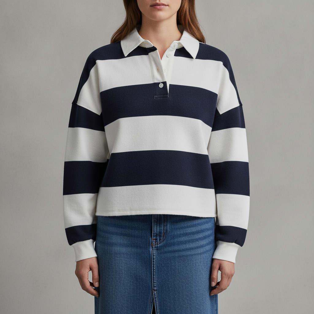 Cropped Oversized Polo Sweater - Exclusive (size large only)
