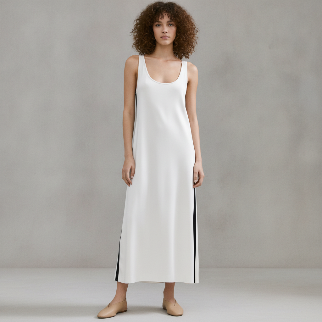 Two-tone satin dress