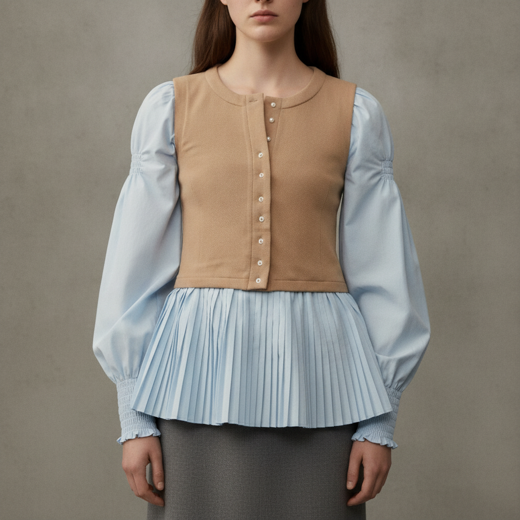 By Anthropologie Layered Twofer Long-Sleeve Top