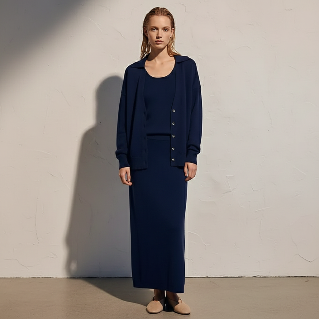 Gwenna Sweater Set (Skirt + Cardigan)