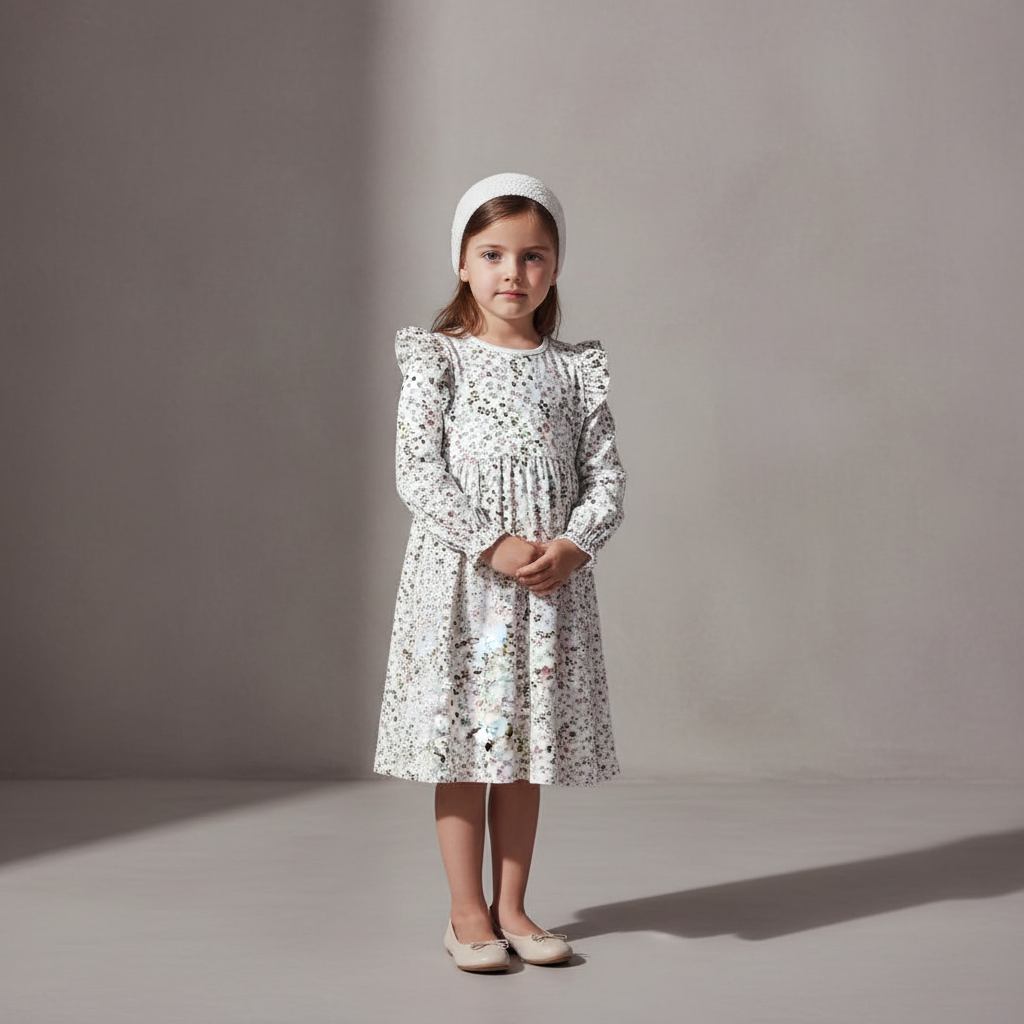 Organic Ruffle Sleeve Dress