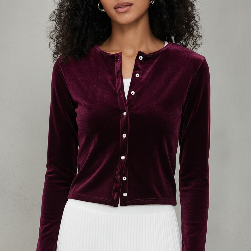 LE BOPEloise Velvet Cardigan