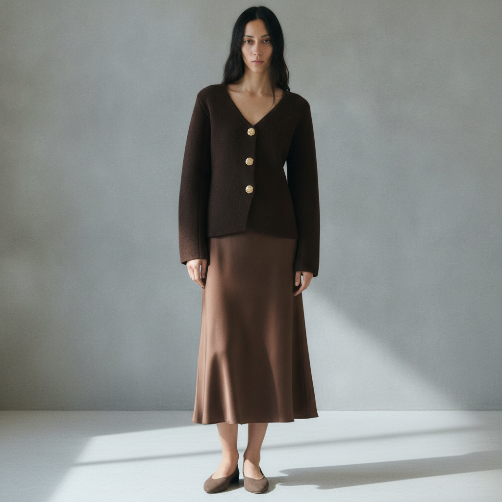 Knitted jacket with jewel buttons