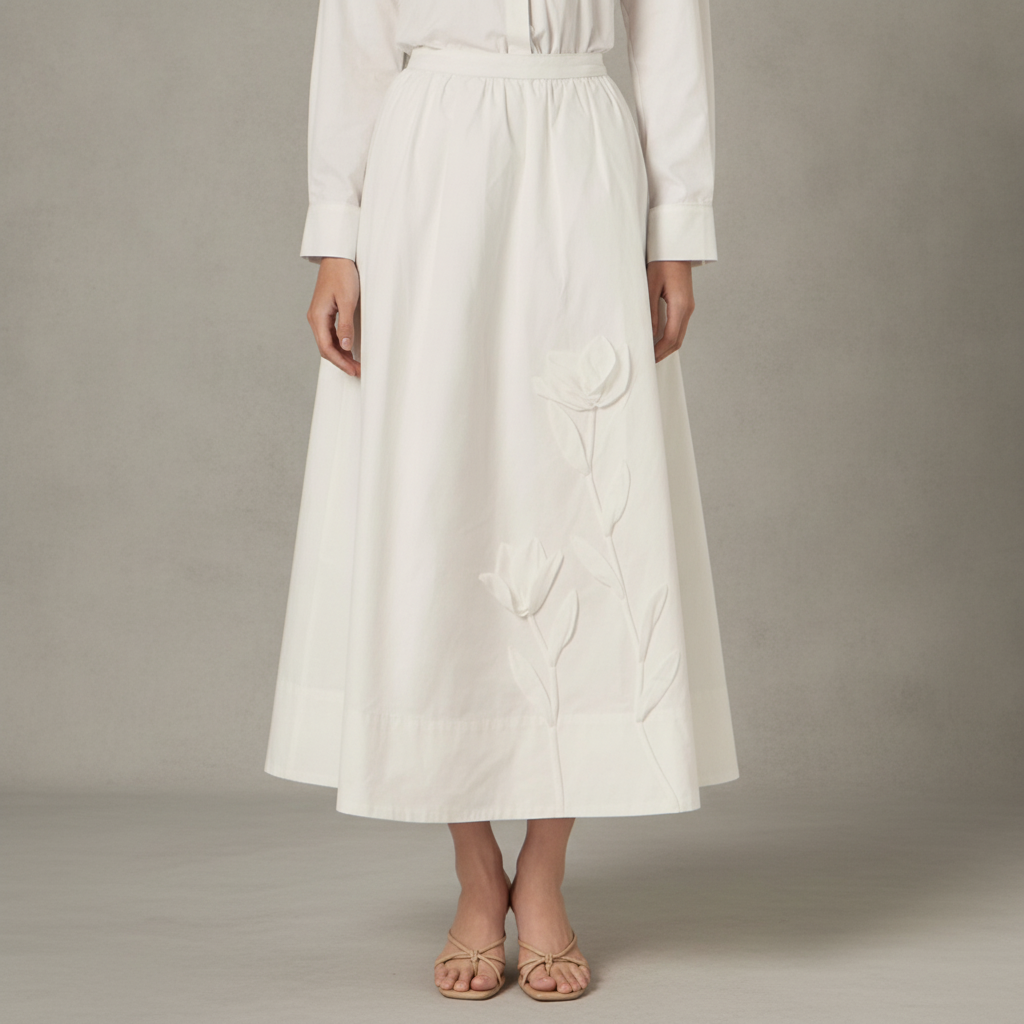 Floral Appliqué Skirt