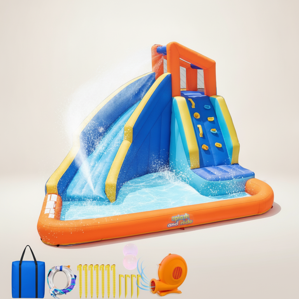 Sportspower Big Wave Ii Inflatable Water Slide with Climbing Wall