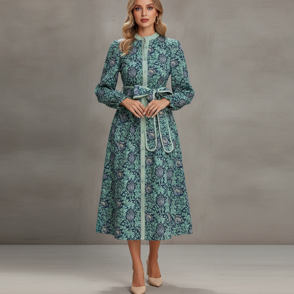 Lifeshe Floral Sleeve Long Midi Dress