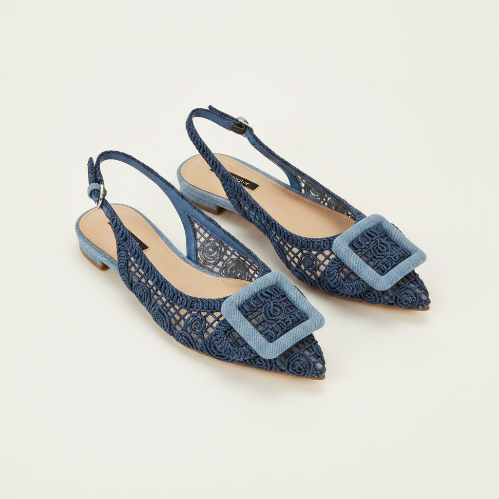 Jasser Pointed Toe Slingback Flat