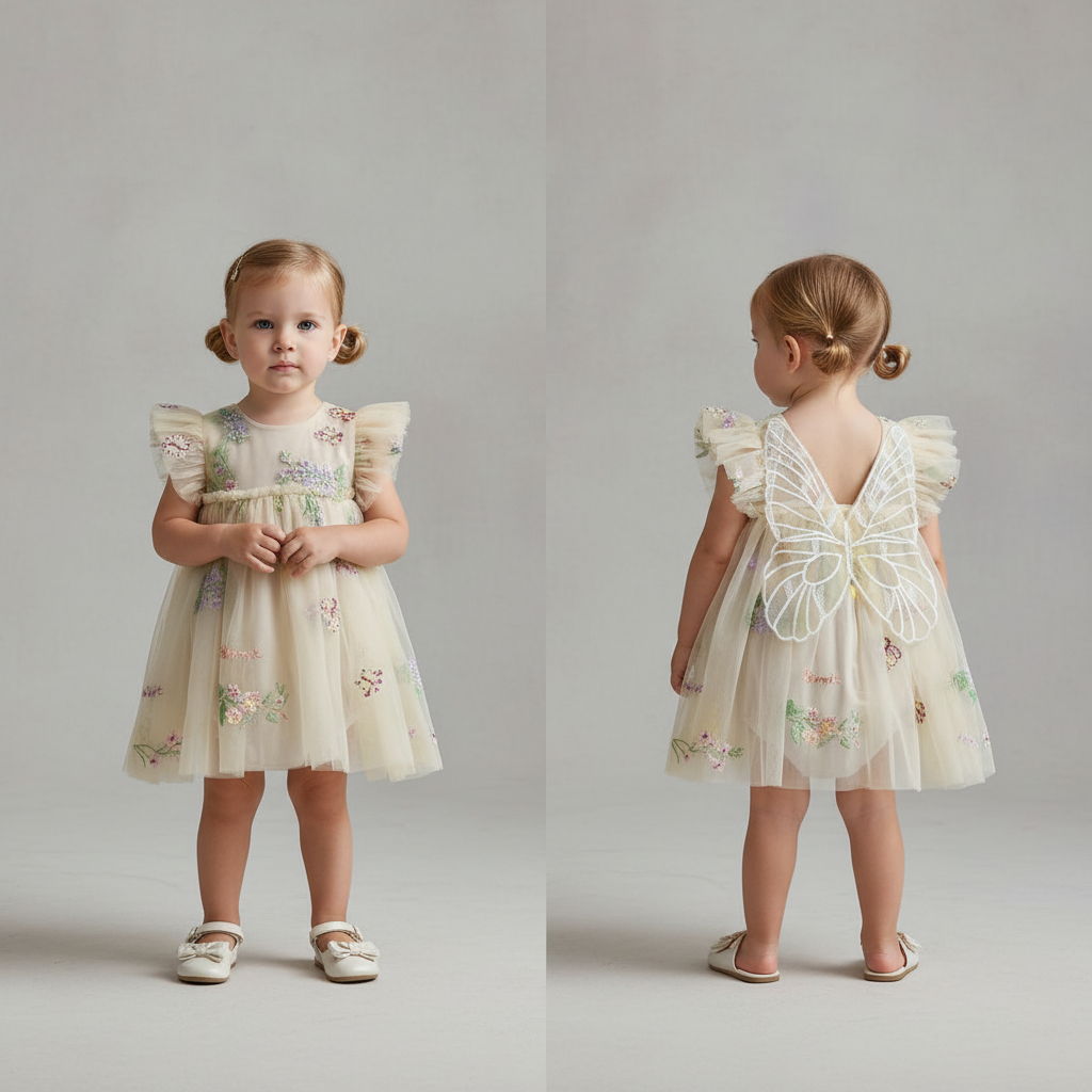 Sleeveless Tulle Mesh Flower Butterfly Bodysuit