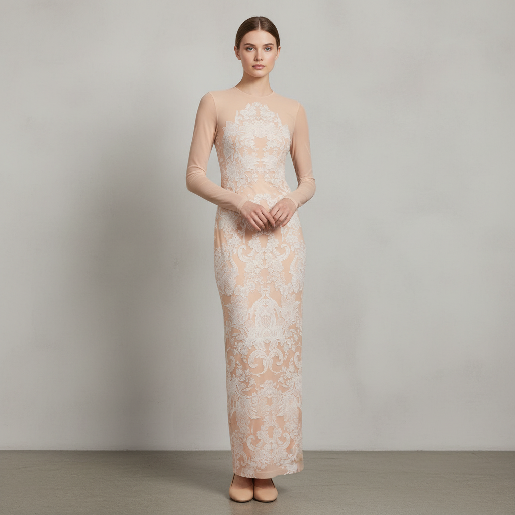 Didi Maxi Dress in Almond Lace