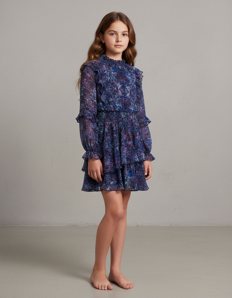 Girls' Ruffle Chiffon Mini Dress, Littie Kid, Big Kid - Exclusive