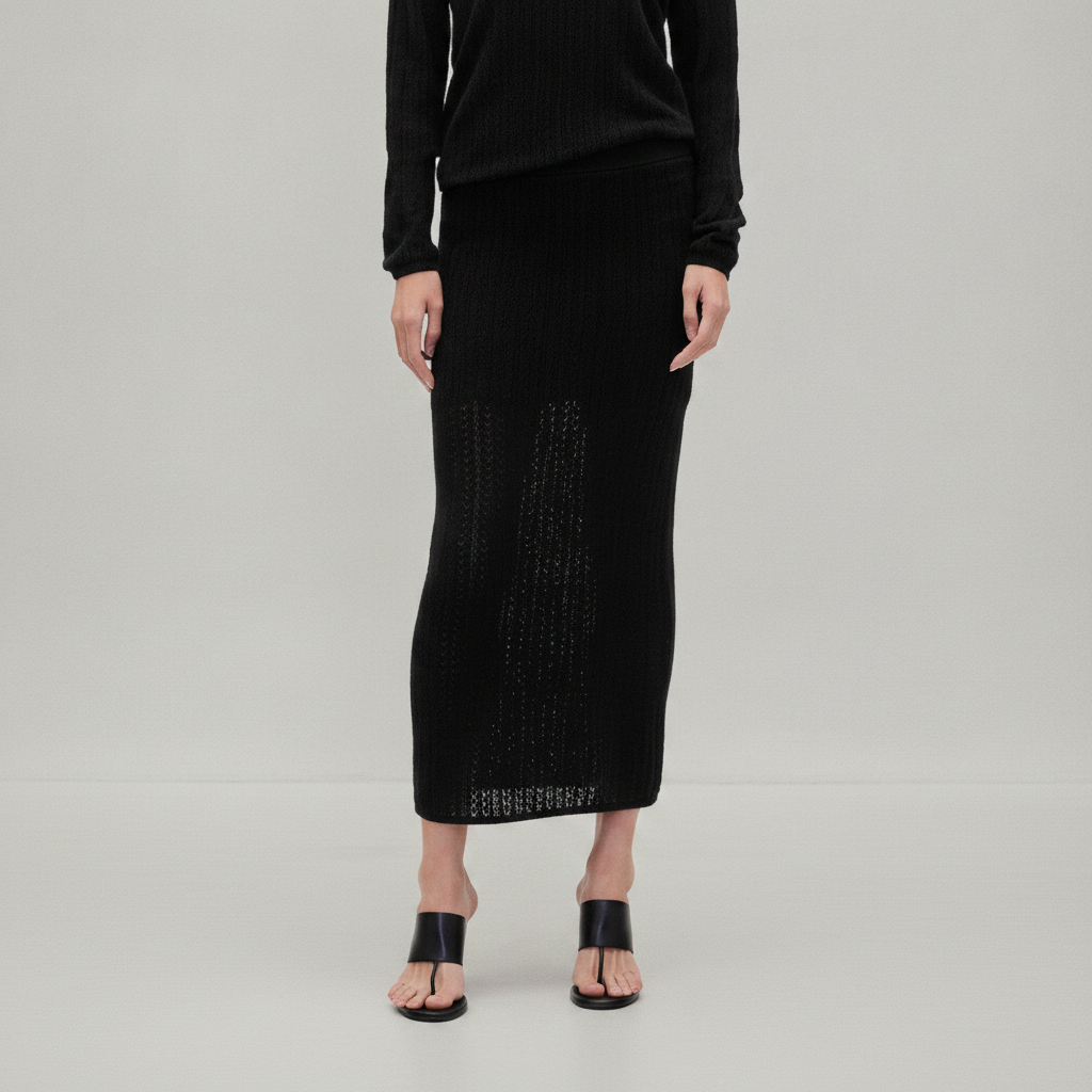 Pointelle Maxi Skirt