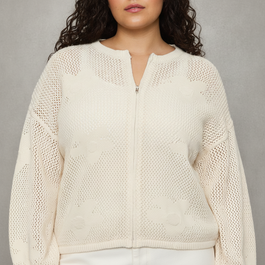 Daily Escape Front Zip Knit Sweater
