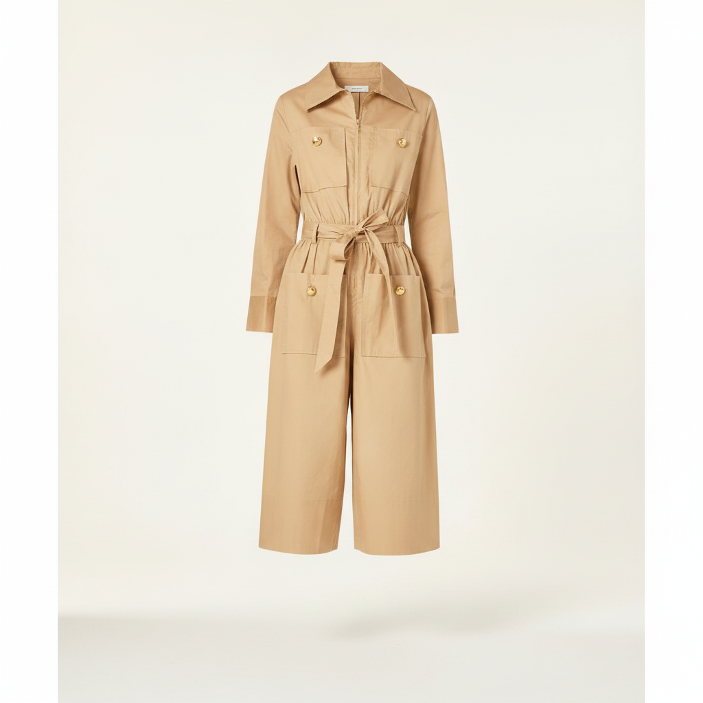 Big Pocket Long Sleeve Midi Dress