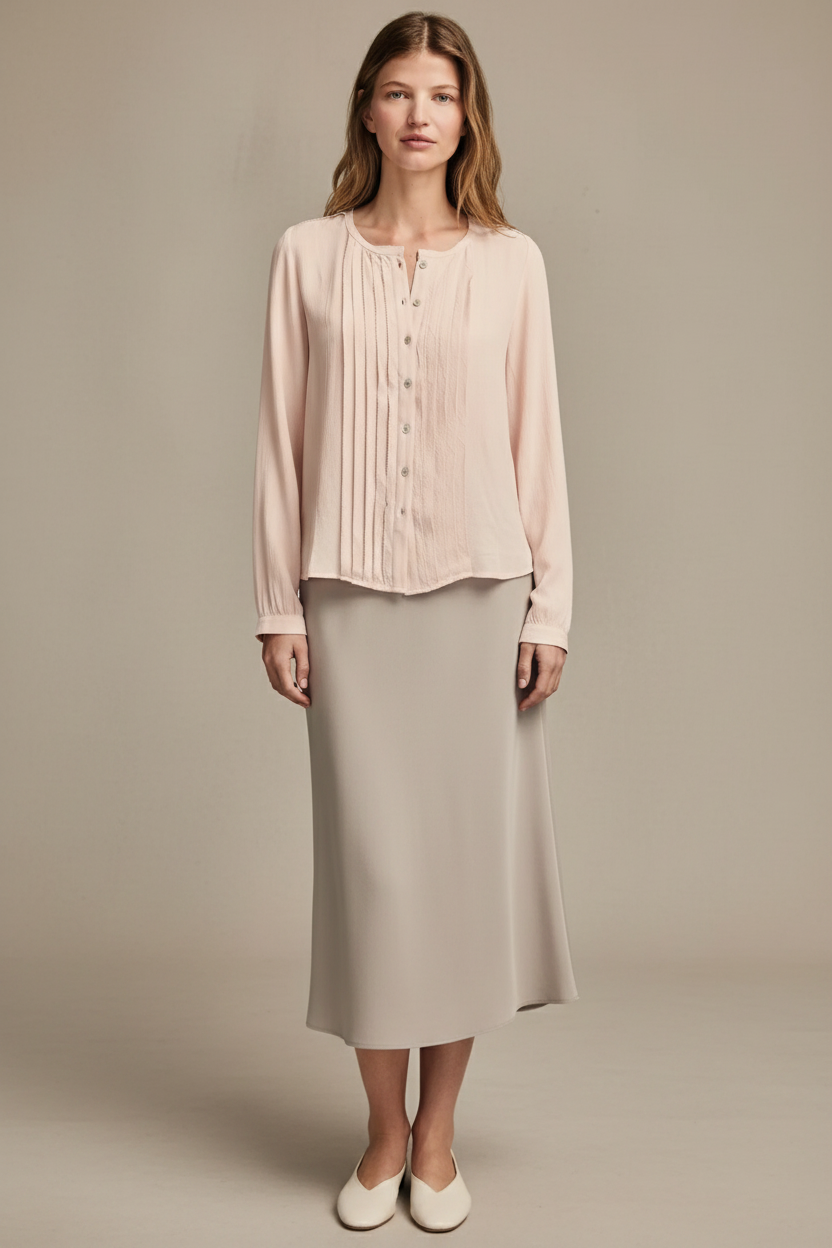 CONTRAST STITCH PEASANT TOP