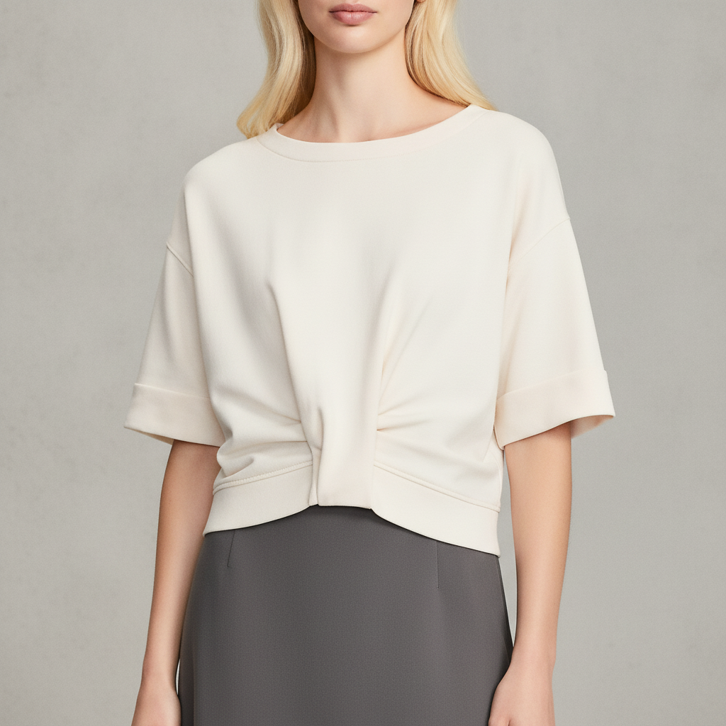 Knotted Short Sleeve Sweatshirt