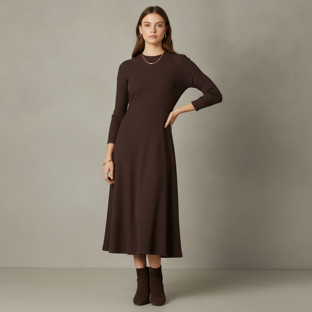 Ribbed Midi Dress