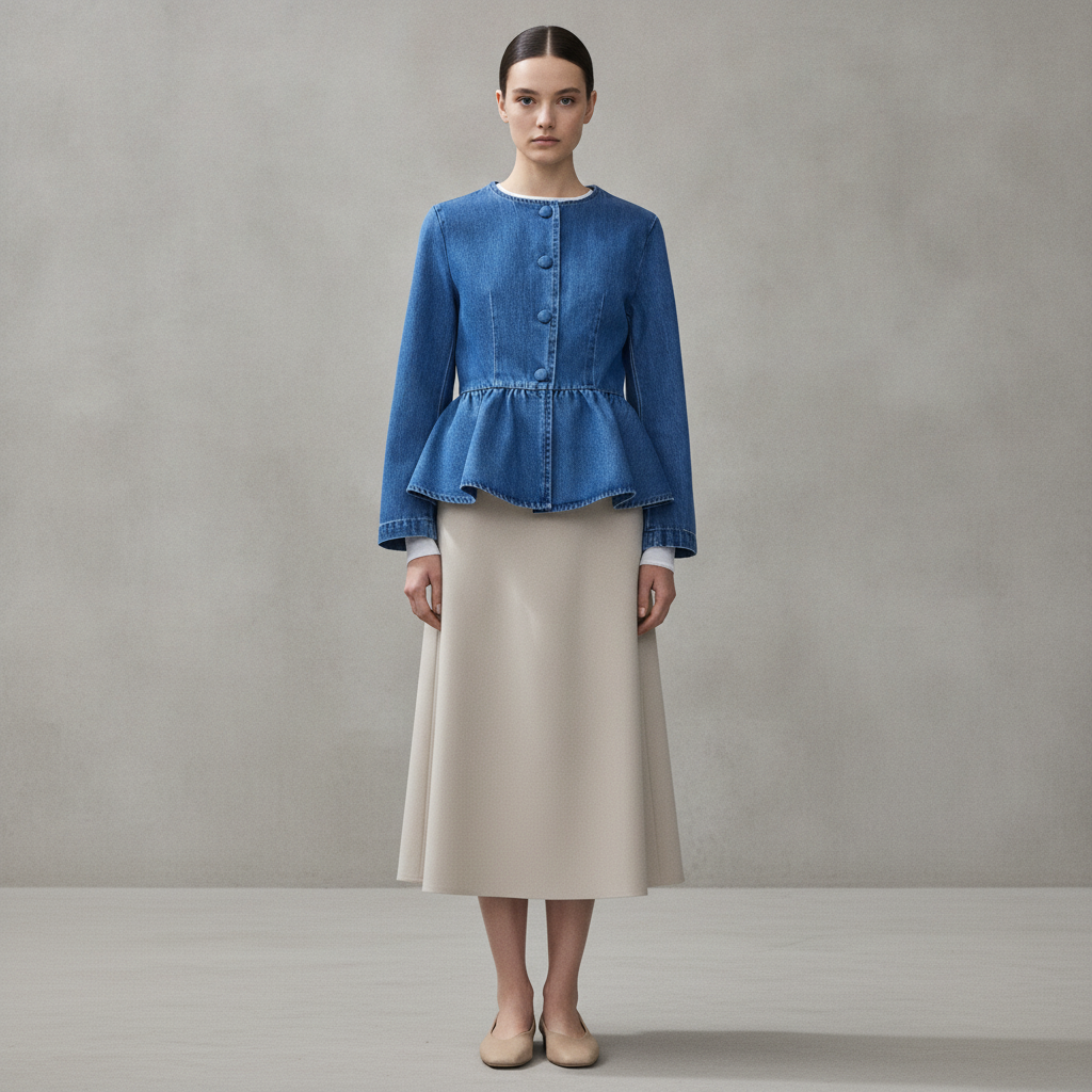 Collarless Peplum Jacket
