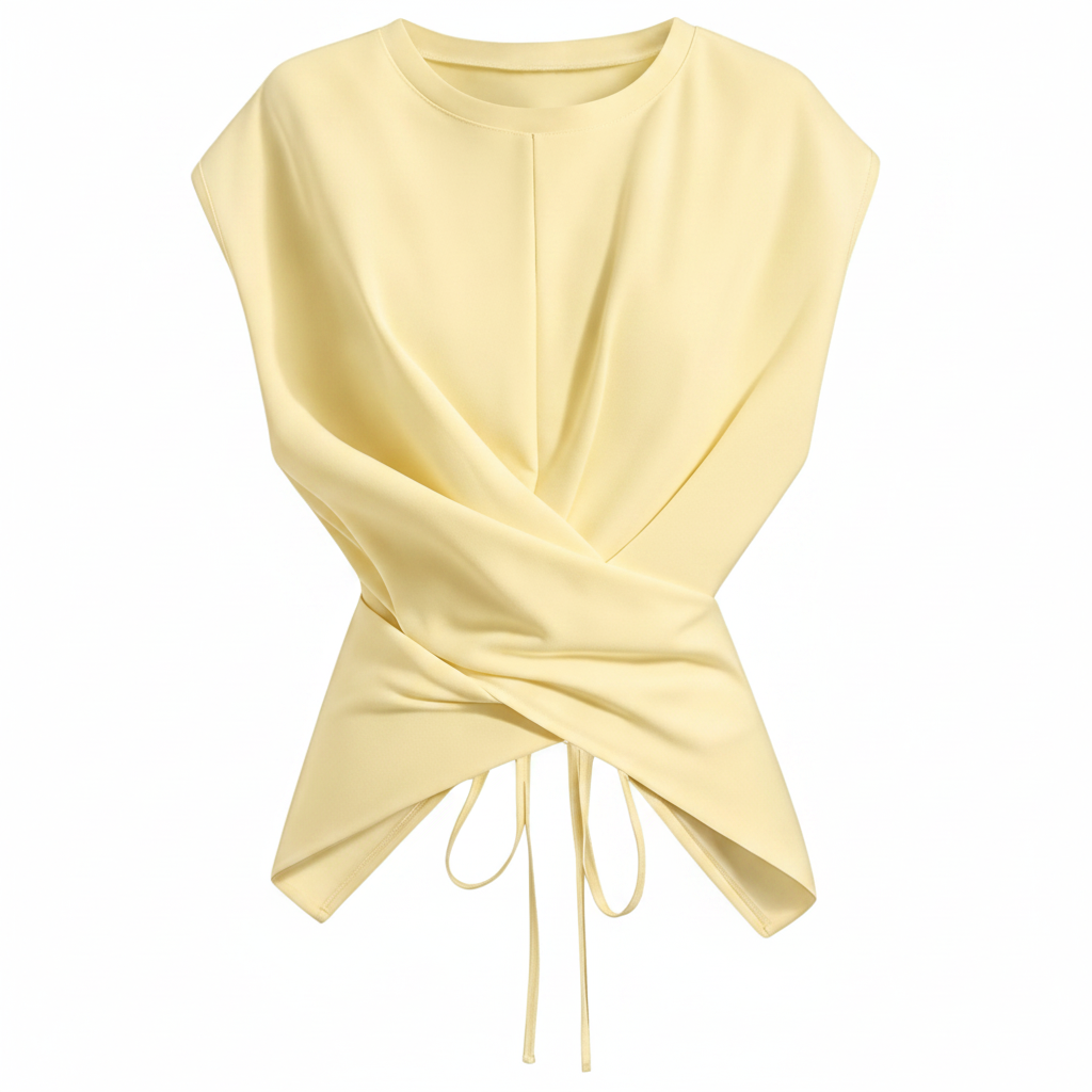 Verdusa White Sleeve Wrap Top