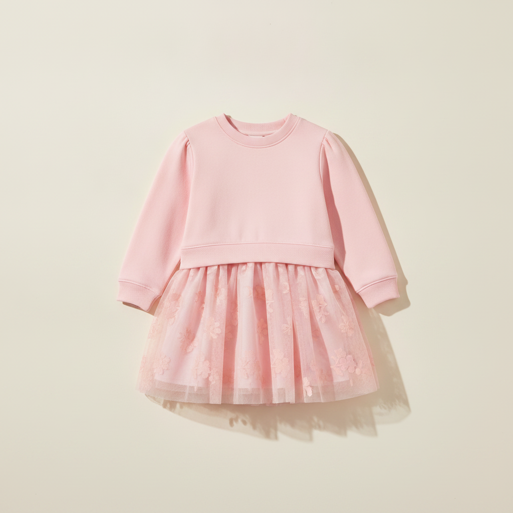 Toddler Girls' Floral Sweatshirt Dress
