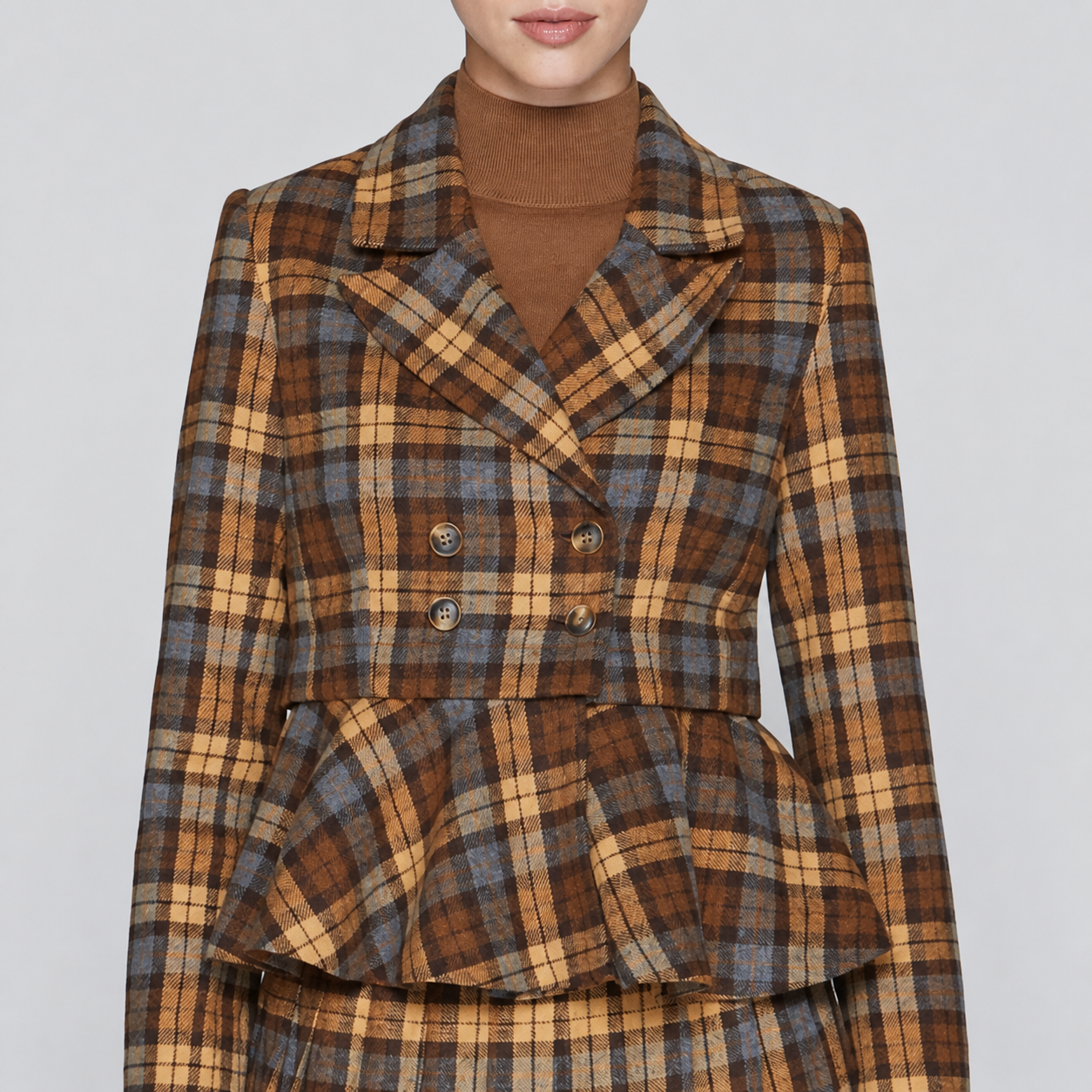 Briar Blazer in Cocoa / Cinnamon Plaid