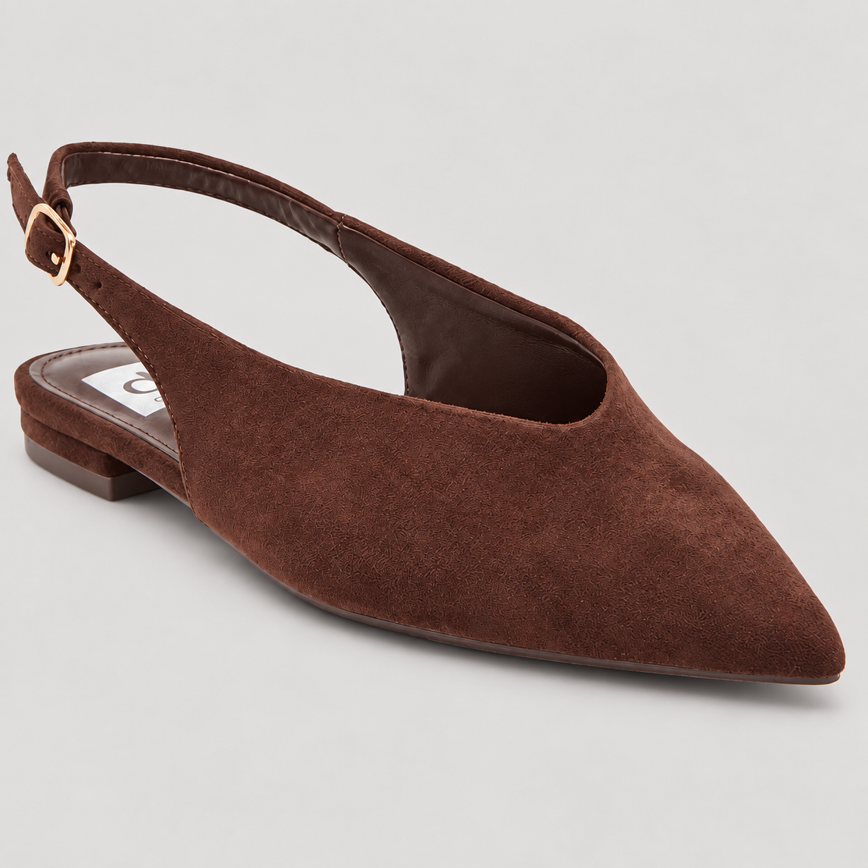 DV by Dolce Vita Empress Pointed Toe Slingback Flat — Brown Faux Suede