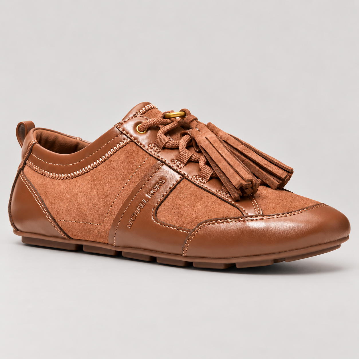 MICHAEL Michael Kors Keely Lace-Up Trainer Sneakers — Luggage
