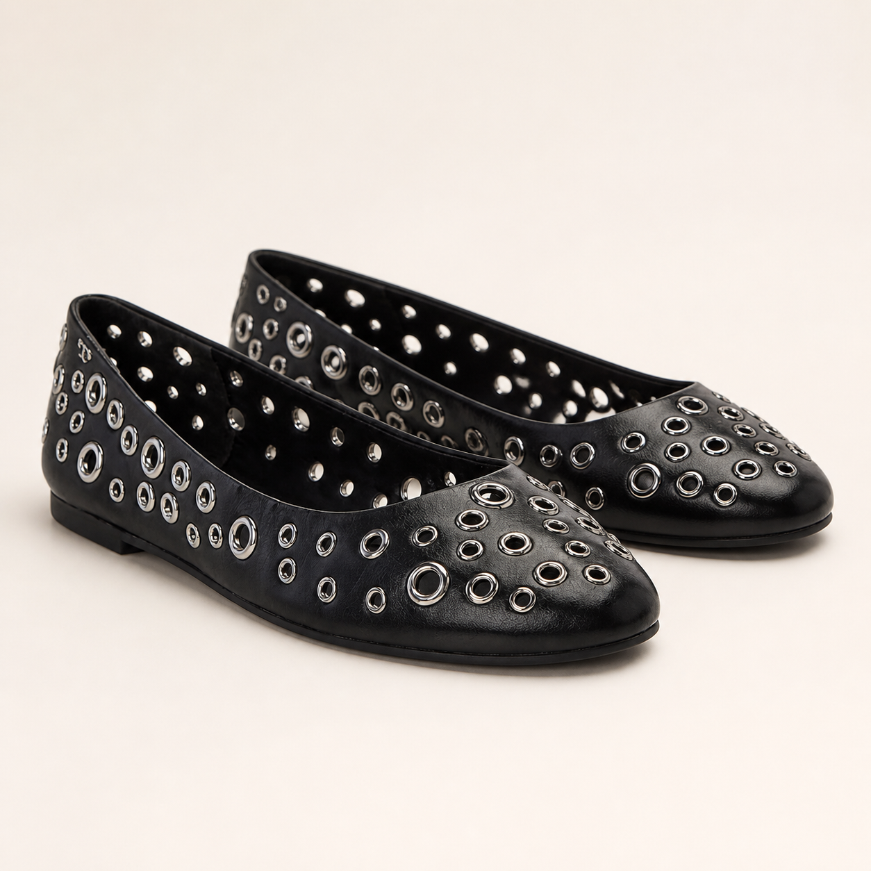 Chelsea Leather Ballet Flat - Perfect Black/Silver